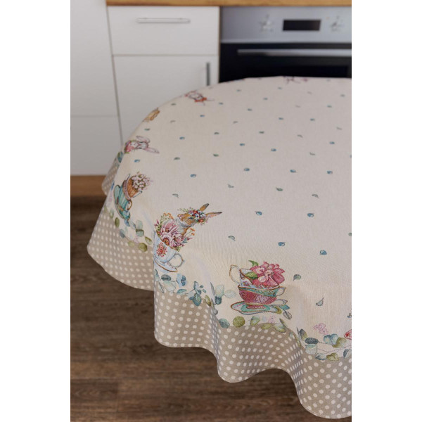 Фото - Скатерть круглая Прованс гобеленовая Очарование D136 см (044020)