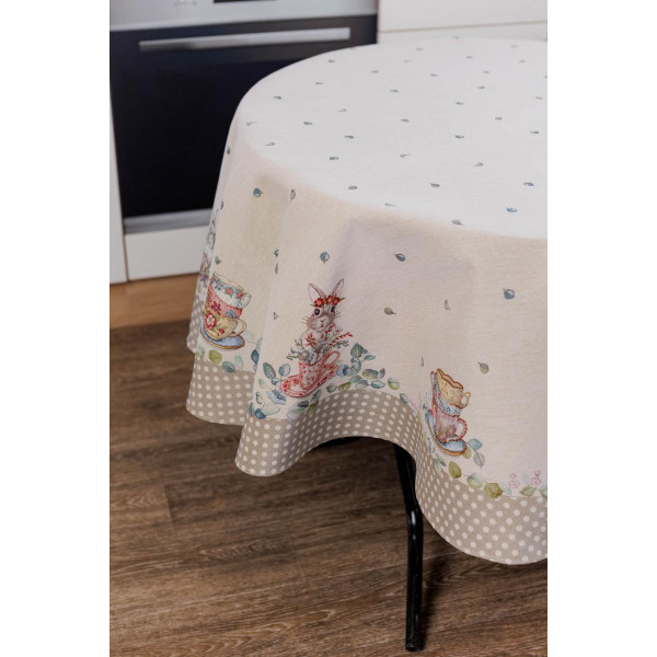 Фото - Скатерть круглая Прованс гобеленовая Очарование D136 см (044020)