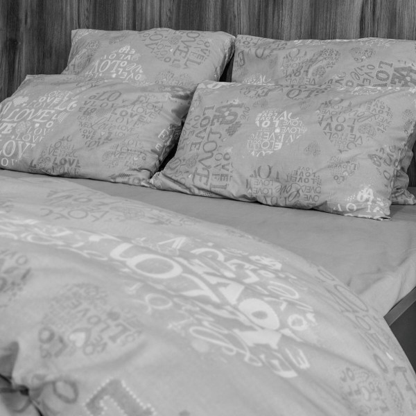 Фото - Комплект постільної білизни DAISY Love Grey 145x215, 1 нав. (4820190499431)