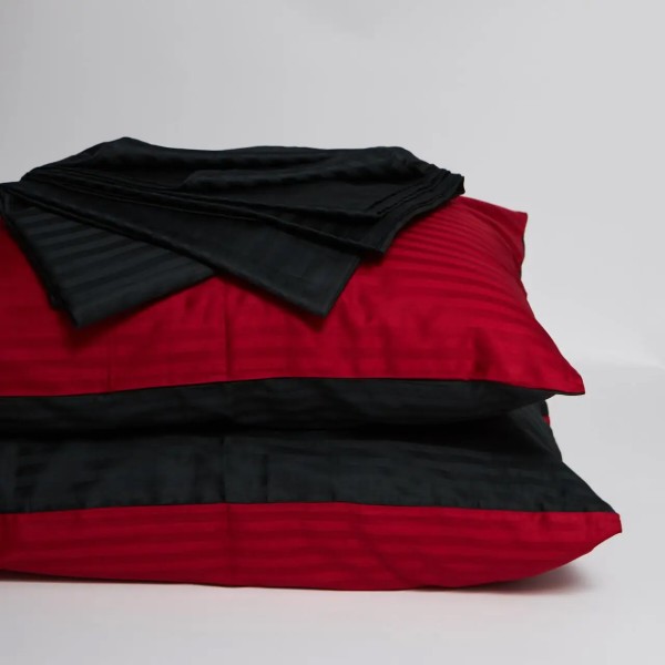 Фото - Комплект постельного белья Moon&Star Satin Stripe Dark Romance 200х220 нав. 50х70 см 2 шт. (MS-880000667)