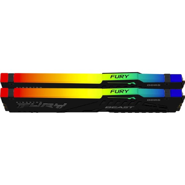 Фото - Пам'ять DDR Kingston Fury Beast Black RGB DDR5-6000 64GB (2x32GB) CL36-38-38 1.35V EXPO (KF560C36BBEAK2-64)