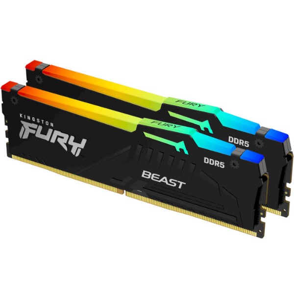 Фото - Пам'ять DDR Kingston Fury Beast RGB 2х32 64GB DDR5 5600MHz (KF556C40BBAK2-64) Фото - Пам'ять DDR Kingston Fury Beast RGB 2х32 64GB DDR5 5600MHz (KF556C40BBAK2-64)