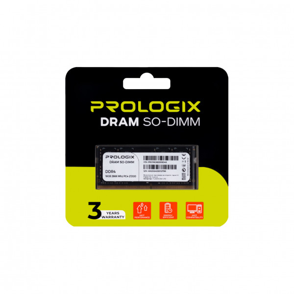 Фото - Память DDR ProLogix SO-DIMM 16GB/2666 DDR4 (PRO16GB2666D4S)
