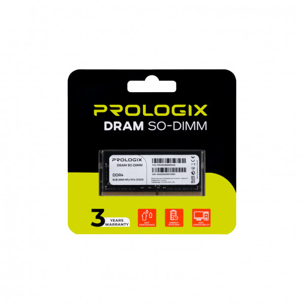 Фото - Память DDR ProLogix SO-DIMM 8GB/2666 DDR4 (PRO8GB2666D4S)