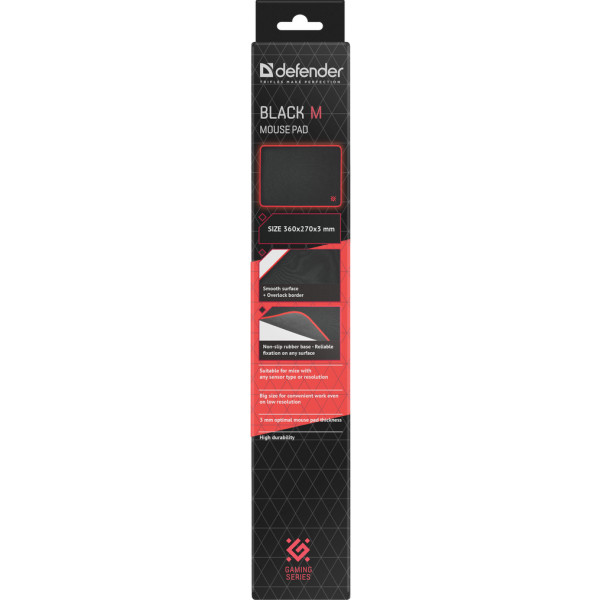 Фото - Коврик для мыши игровой Defender Black M (50560)