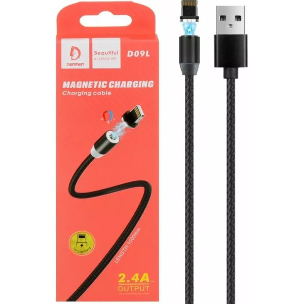 Фото - Кабель Denmen D09L Lightning-USB Black (DN-D09L-BK)