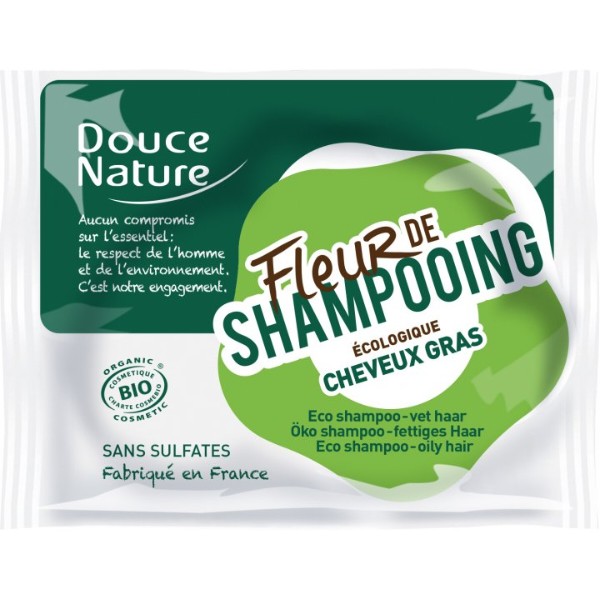 Фото - Шампунь женский Douce Nature твердый Fleur de Shampooing для жирных волос 85 г (3380380058585)