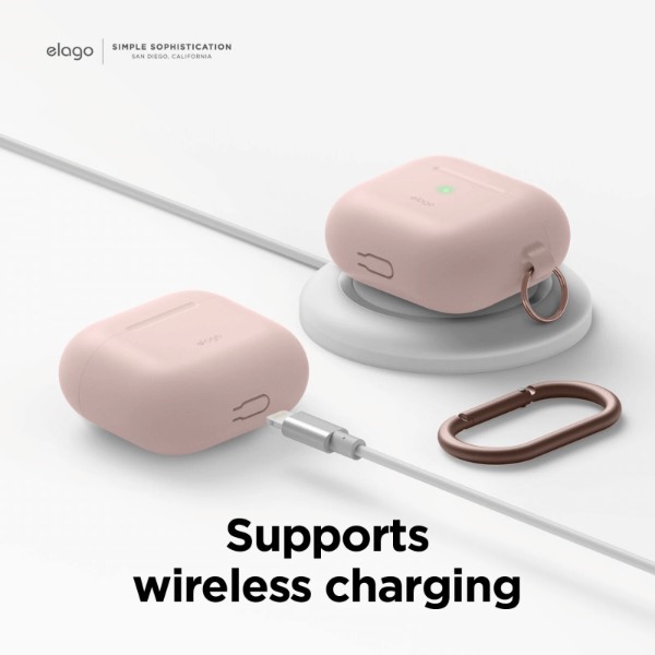 Фото - Чехол для наушников Elago Hang Silicone Case Sand Pink for Airpods 3rd Gen (EAP3HG-HANG-SPK)