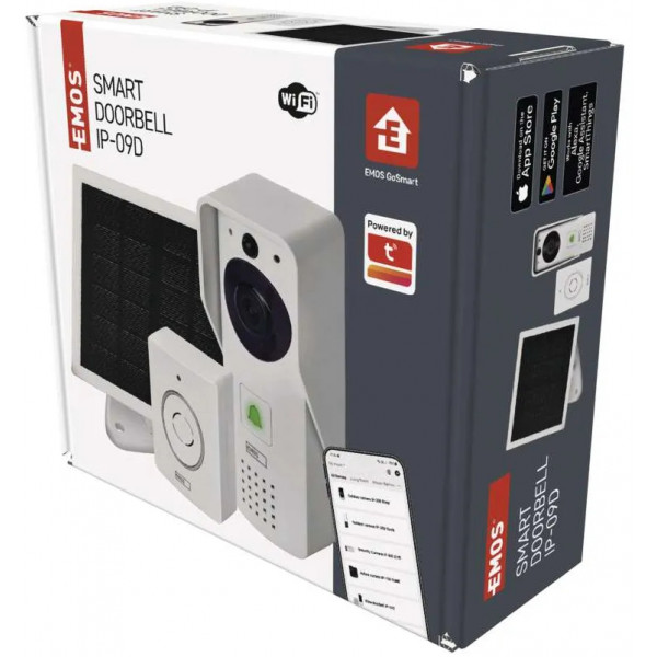 Фото - Бездротовий дверний дзвінок EMOS відеодзвінок H4030 GoSmart на акумуляторі з Wi-Fi і сонячною панеллю
