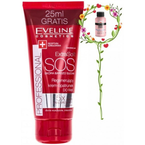 Фото - Крем для рук і нігтів EVELINE Extra Soft SOS інтенсивний живильний для дуже сухої шкіри 100 мл (5901761905199)