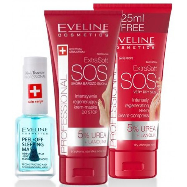 Фото - Крем для рук і нігтів EVELINE Extra Soft SOS інтенсивний живильний для дуже сухої шкіри 100 мл (5901761905199)