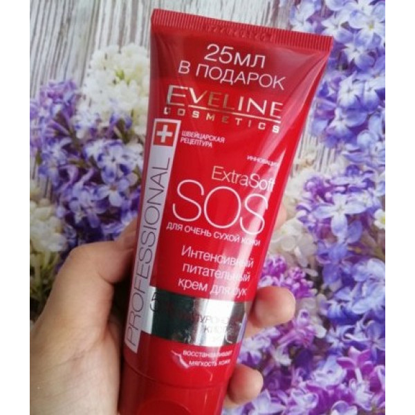 Фото - Крем для рук і нігтів EVELINE Extra Soft SOS інтенсивний живильний для дуже сухої шкіри 100 мл (5901761905199)