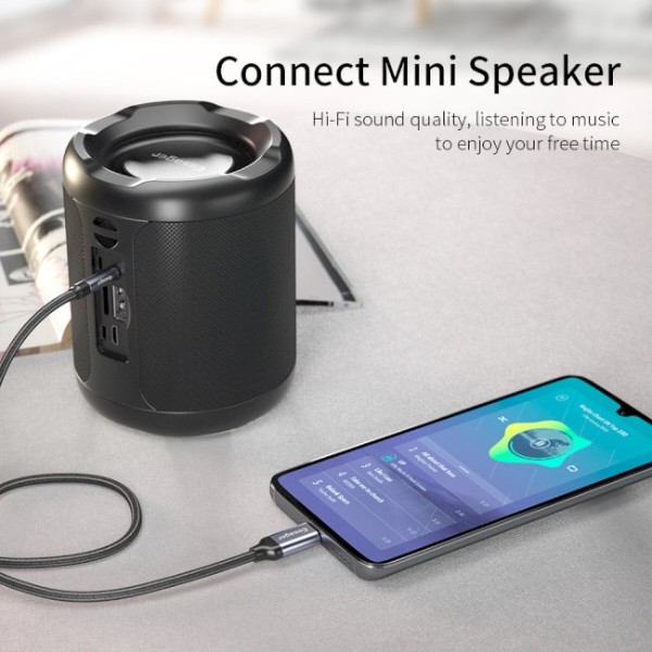 Фото - Адаптер Essager E02 Type-c to 3.5mm Male Audio Cable Grey (EZJE02-0G)