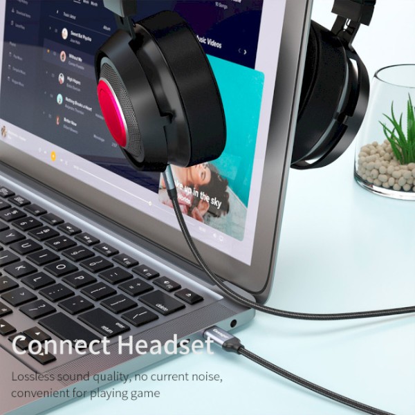 Фото - Адаптер Essager E02 Type-c to 3.5mm Male Audio Cable Grey (EZJE02-0G)