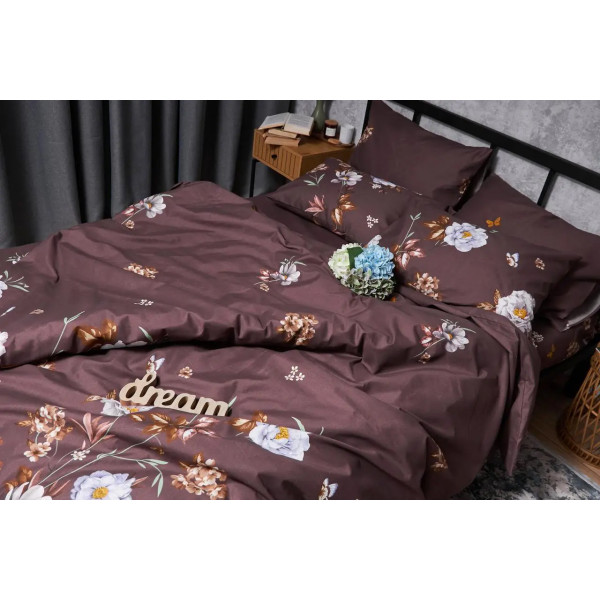 Фото - Комплект постільної білизни Moon&Star Мікросатин Premium «Floral Mocha» 143х210 см нав. 2х50х70 (MS-820005021)