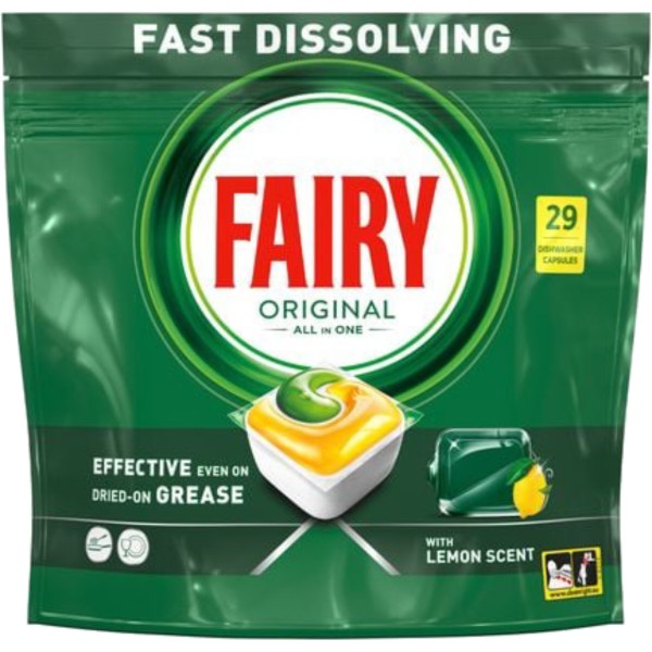 Фото - Таблетка для посудомийної машини Fairy Original All In One Лимон 29 шт Фото - Таблетка для посудомийної машини Fairy Original All In One Лимон 29 шт