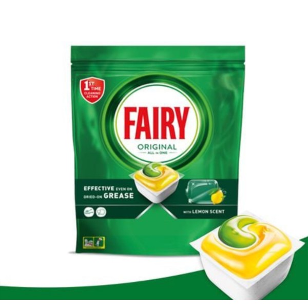 Фото - Таблетка для посудомийної машини Fairy Original All In One Лимон 29 шт