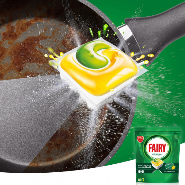 Фото - Таблетка для посудомийної машини Fairy Original All In One Лимон 56 шт