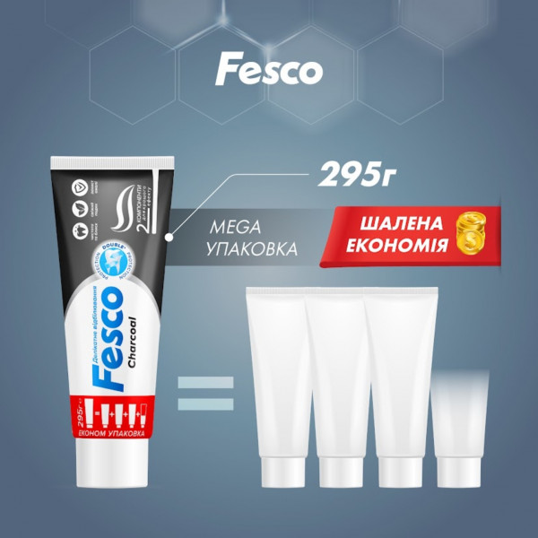 Фото - Зубна паста Fesco Charcoal 250 мл (4823098414056)