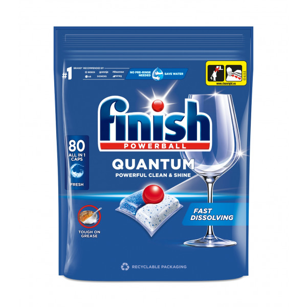 Фото - Таблетка для посудомоечной машины Finish Quantum All in 1, 80шт