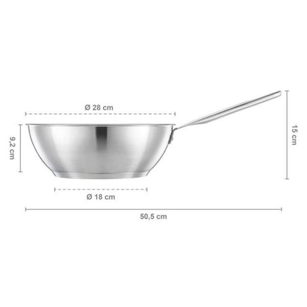 Фото - Сковорода ВОК Fiskars Wok All Steel Pure 28 см (1065629)