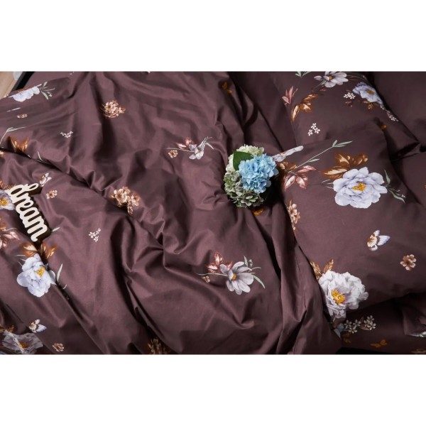 Фото - Комплект постільної білизни Moon&Star Мікросатин Premium «Floral Mocha» 175х210 см нав. 2х50х70 (MS-820005011)