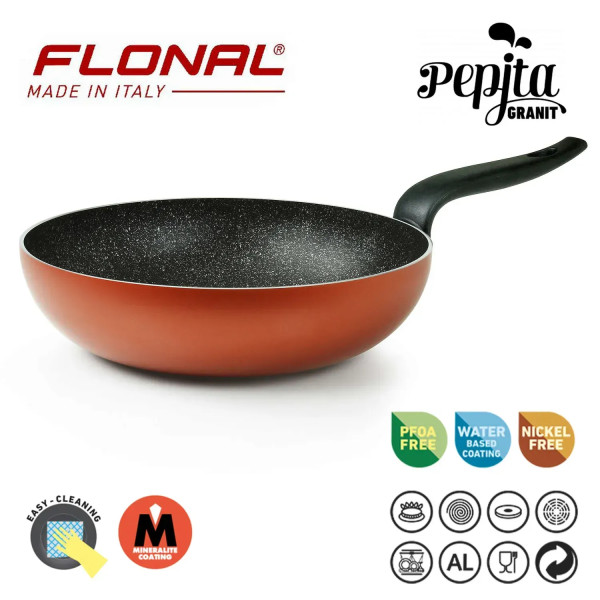 Фото - Сковорода ВОК Flonal Pepita Granit 32 см (PGFWO3250)