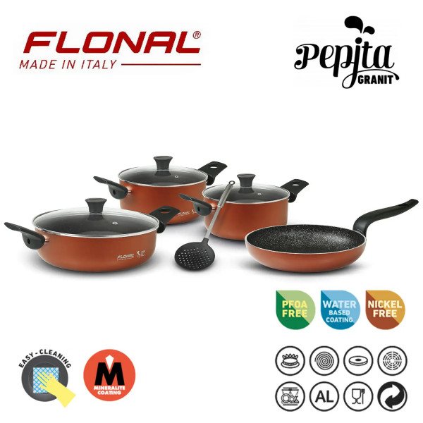 Фото - Набір посуду Flonal Pepita Granit 8 пр. (PGFSET08PZ)