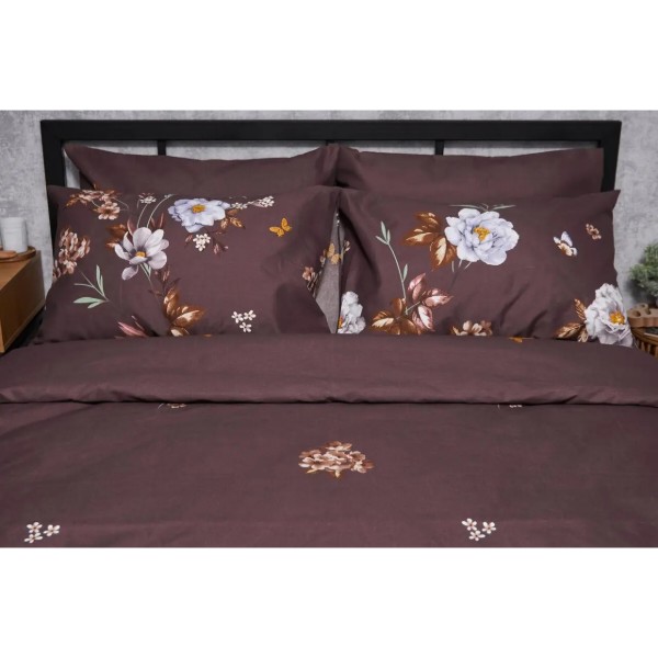 Фото - Комплект постільної білизни Moon&Star Мікросатин Premium «Floral Mocha» 175х210 см нав. 2х50х70 (MS-820005011)