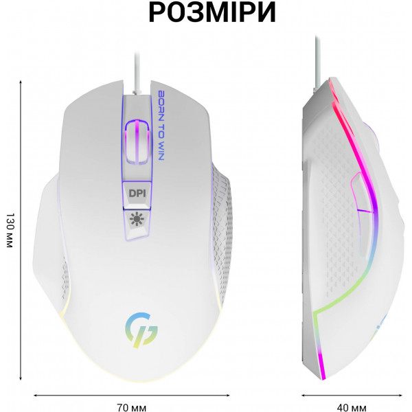 Фото - Миша дротова ігрова GamePro GM370 White