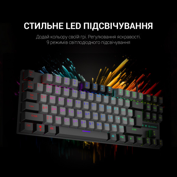 Фото - Клавіатура дротова ігрова GamePro LED USB (MK100B)