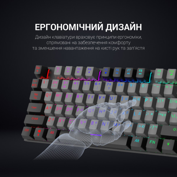 Фото - Клавіатура дротова ігрова GamePro LED USB (MK100B)