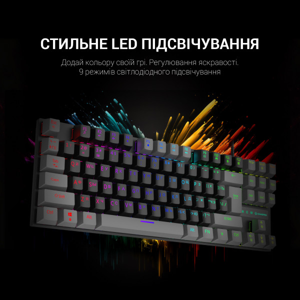 Фото - Клавіатура дротова ігрова GamePro LED USB (MK100R)