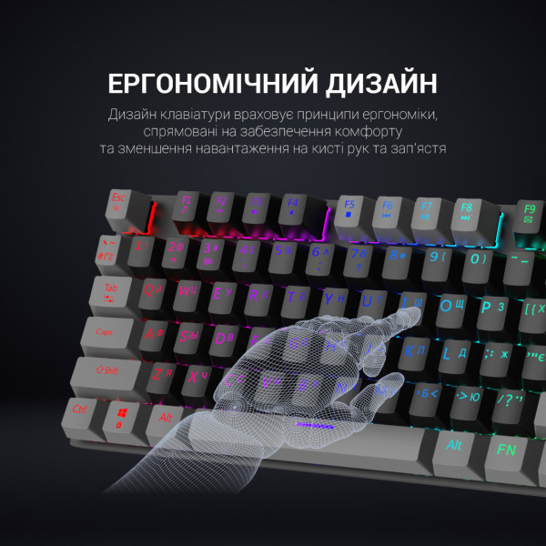 Фото - Клавіатура дротова ігрова GamePro LED USB (MK100R)