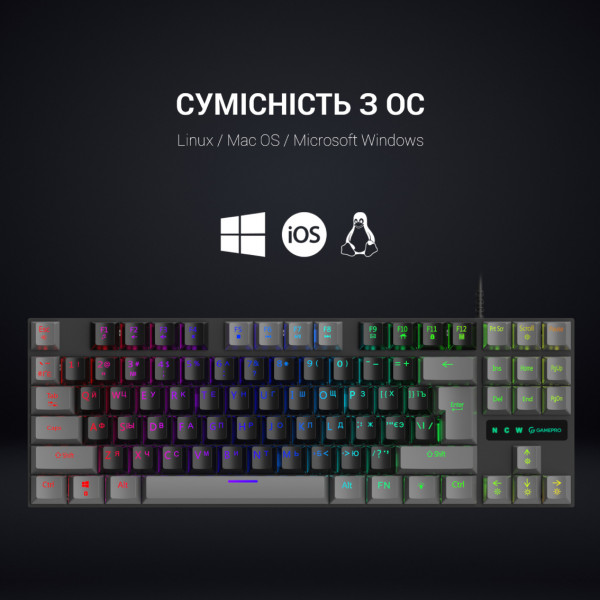 Фото - Клавіатура дротова ігрова GamePro LED USB (MK100R)