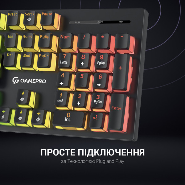 Фото - Клавіатура дротова ігрова GamePro MK85R Red
