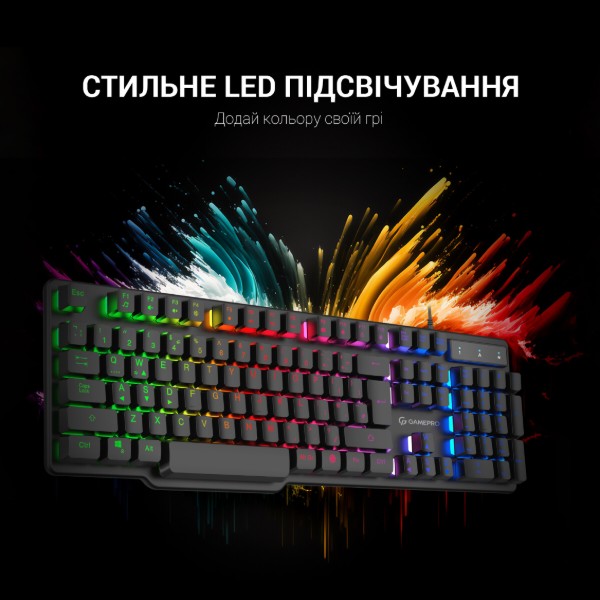Фото - Клавіатура дротова ігрова GamePro RGB (GK380)