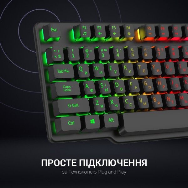 Фото - Клавіатура дротова ігрова GamePro RGB (GK380)
