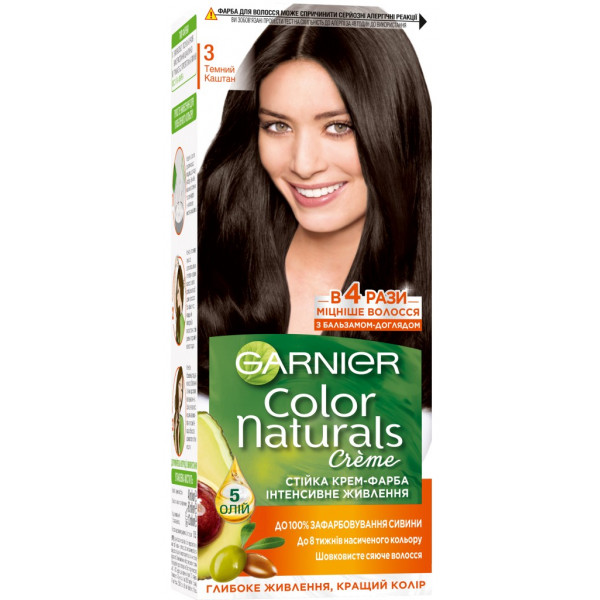 Фото - Краска для волос Garnier Color Naturals 3 Темный каштан 110 мл (3600540676726)