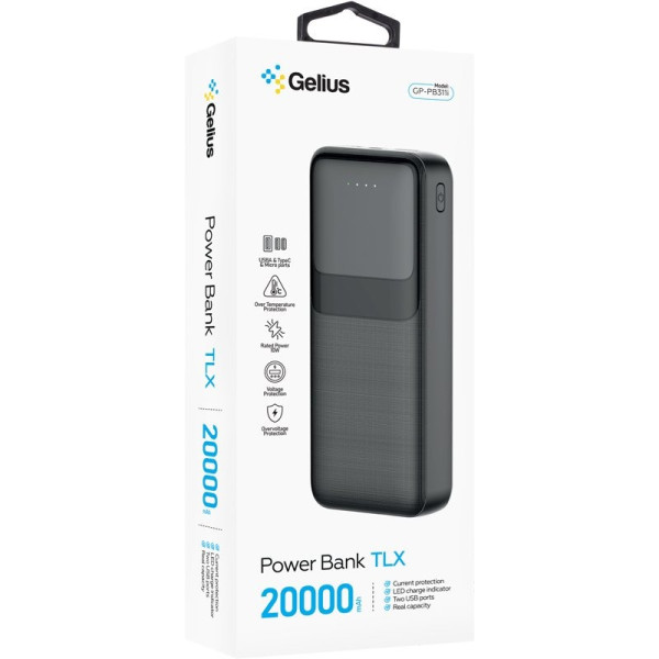 Фото - Батарея мобільна Gelius TLX GP-PB311i 20000mAh 10W Black (100288)
