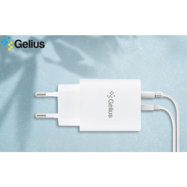 Фото - Мережевий зарядний пристрій Gelius X-Duo PRO 45W GP-HC053 White+Cable Type-C/Type-C (92355)