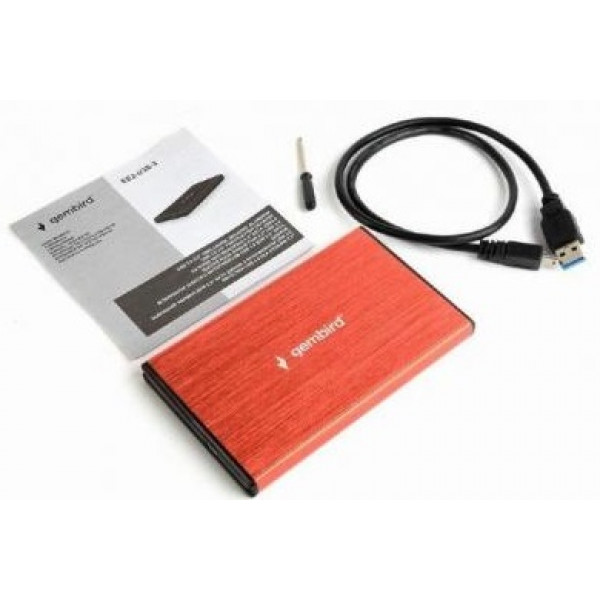 Фото - Зовнішній карман Gembird USB 3.0 Red (EE2-U3S-3-R)