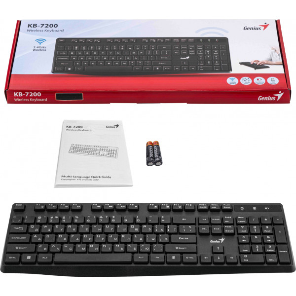 Фото - Клавіатура бездротова Genius KB-7200 104key, WL, EN/UKR (31320002406)