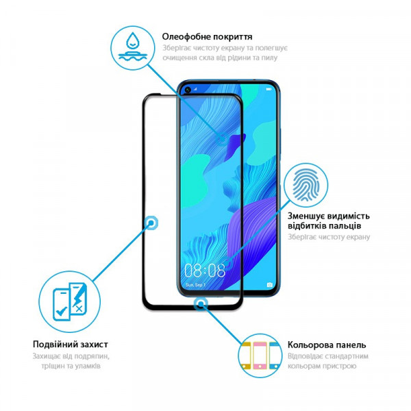 Фото - Защитное стекло для смартфона Global Huawei Nova 5T Full Glue Black (1283126497346)