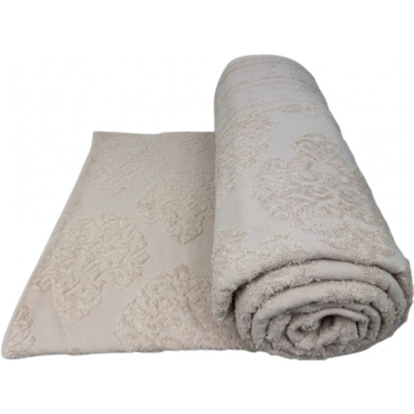 Фото - Простирадло полуторне GM Textile махрове жакардове кремове 150х200