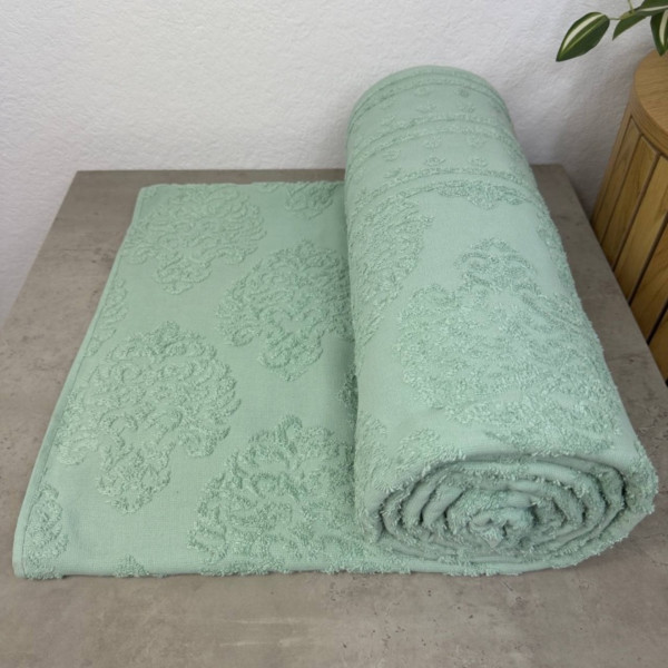 Фото - Простирадло полуторне GM Textile махрове жакардове фісташкове 150х200