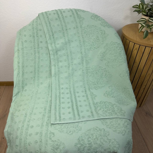 Фото - Простирадло полуторне GM Textile махрове жакардове фісташкове 150х200