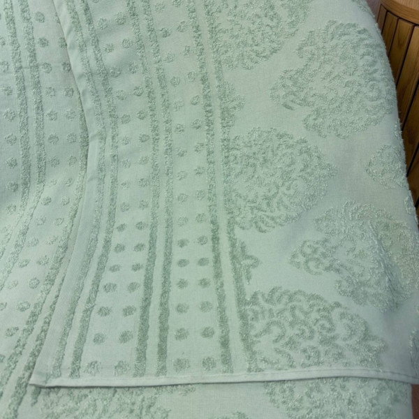 Фото - Простирадло полуторне GM Textile махрове жакардове фісташкове 150х200