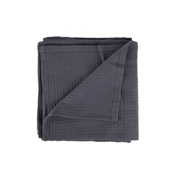 Фото - Простирадло євро GM Textile літнє вафельне сіре 200х220