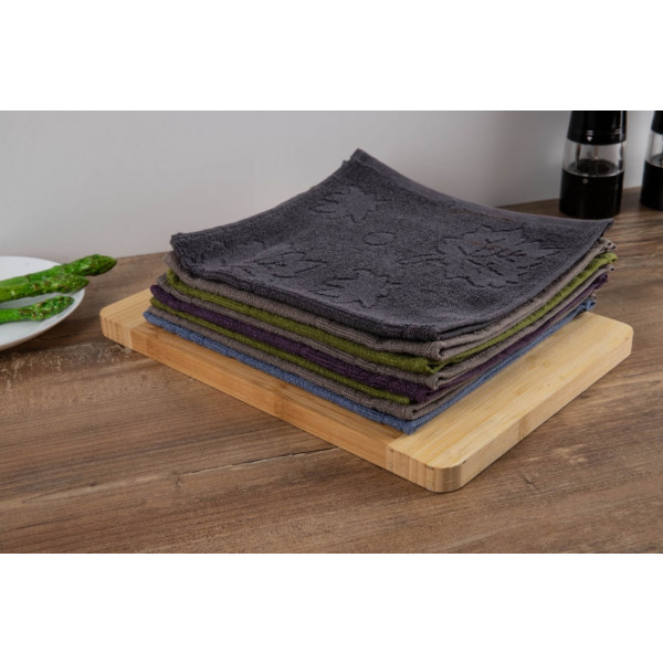 Фото - Набір серветок GM Textile махрових жакардових листочки 25х45, 8 шт